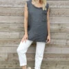Therese Sleeveless Linen Top Charcoal 1 Therese Sleeveless Linen Top Charcoal -Kitandkaboodal Store IMG 0621 7287c9a1 3eba 42ac a913 6419fc47eceb