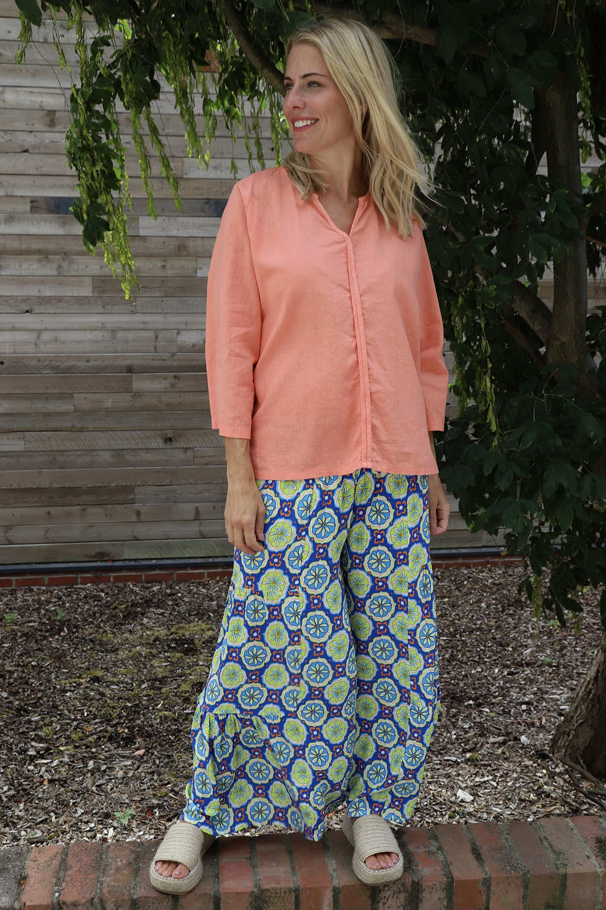 Grace Linen Top Orange 4 Grace Linen Top Orange - Image 2