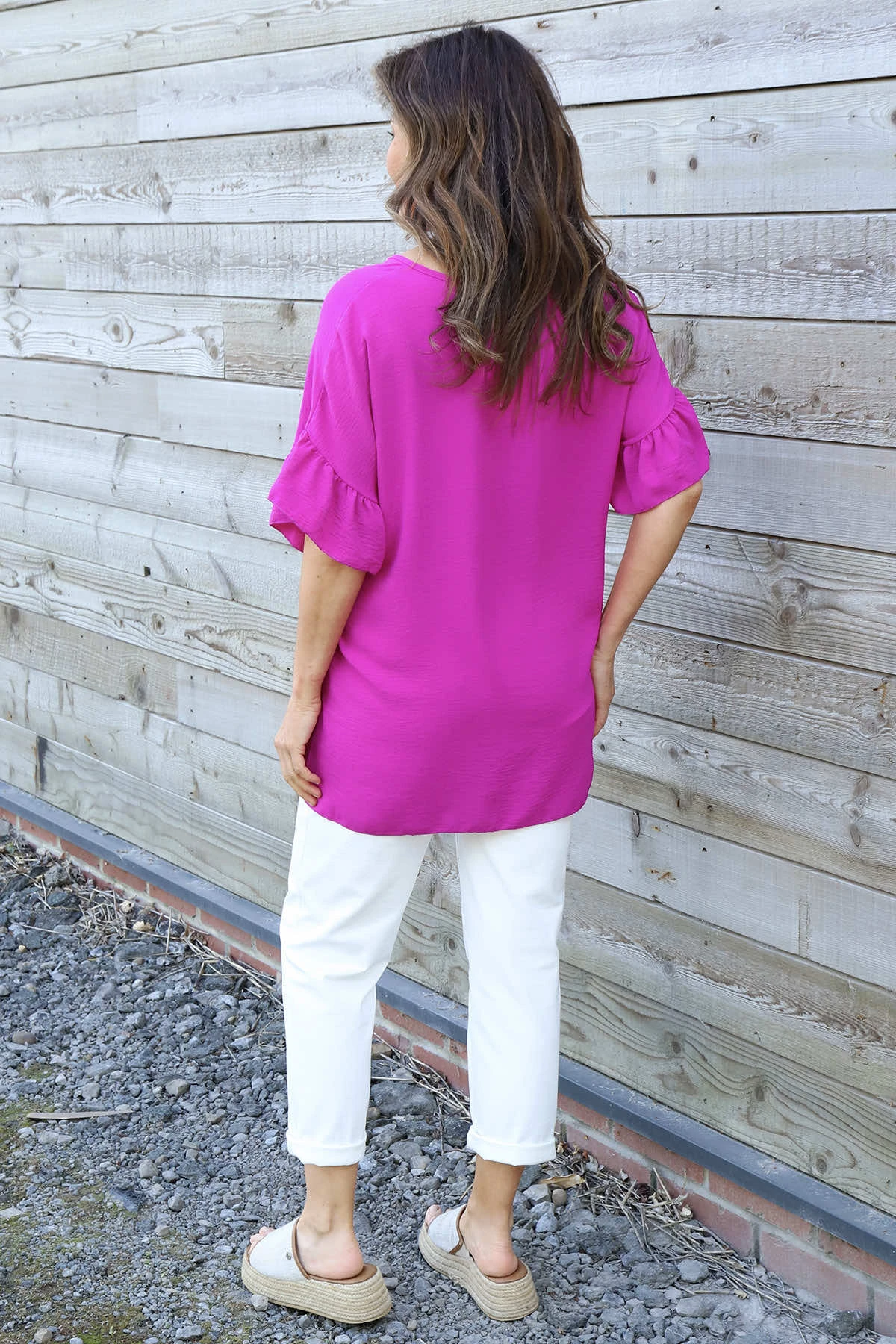 Neola Frill Sleeve Top Purple 6 Neola Frill Sleeve Top Purple - Image 4