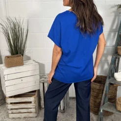 Tova V-Neck Cotton Top Cobalt 9 Tova V-Neck Cotton Top Cobalt -Kitandkaboodal Store IMG 0634 cfdcb7cd 2855 40a2 9270 9442a741c37e