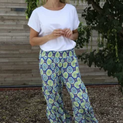 Maribel Print Trousers Cobalt