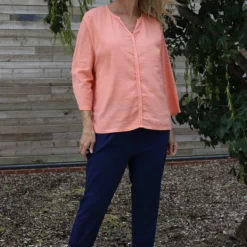 Grace Linen Top Orange