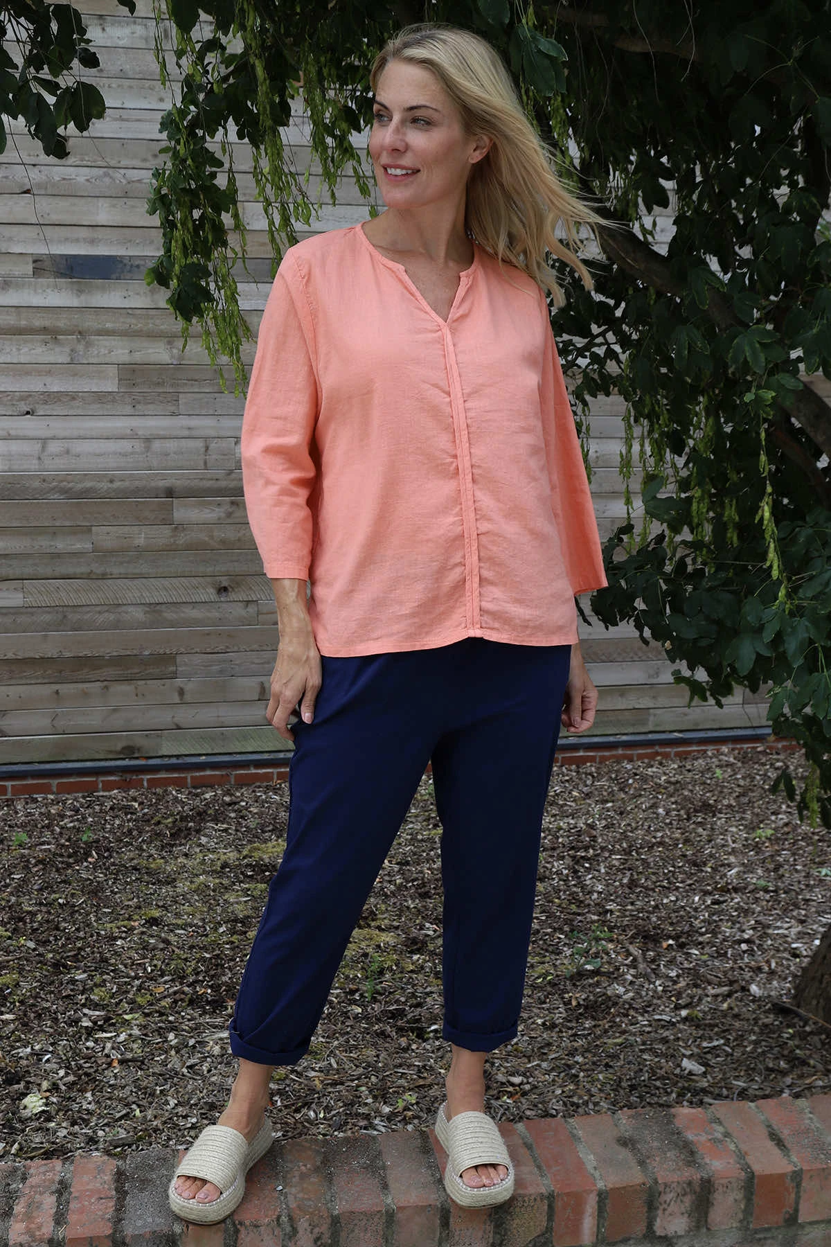 Grace Linen Top Orange 3 Grace Linen Top Orange