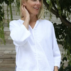 Grace Linen Top White