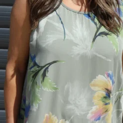 Concetta Print Sleeveless Dress Khaki -Kitandkaboodal Store IMG 0662 e1ea043e 1254 47e4 8985 d152f01cc34d