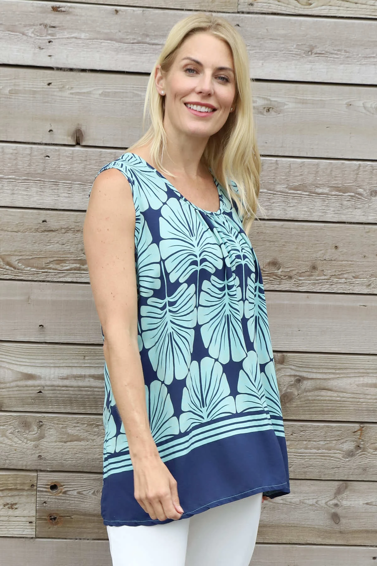 Carella Print Sleeveless Top Sage Green 4 Carella Print Sleeveless Top Sage Green - Image 2