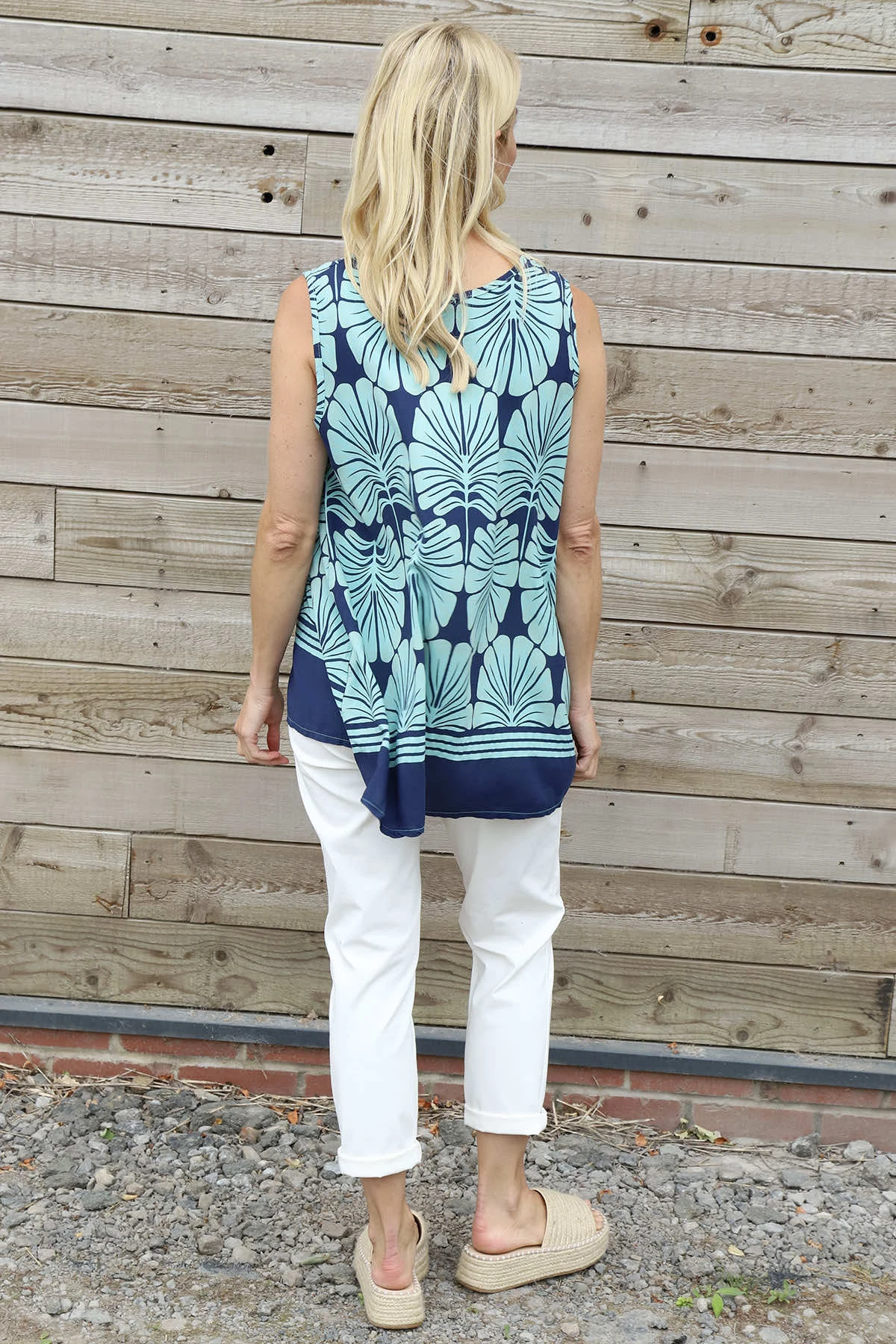 Carella Print Sleeveless Top Sage Green 6 Carella Print Sleeveless Top Sage Green - Image 4