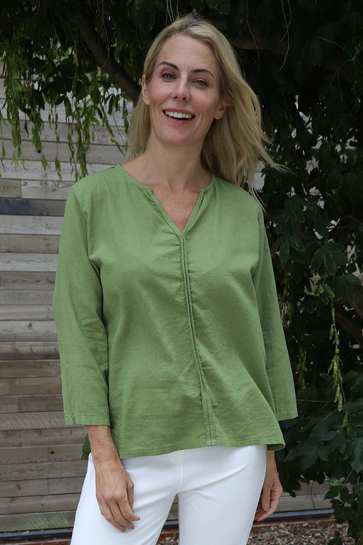 Grace Linen Top Olive 5 Grace Linen Top Olive - Image 3