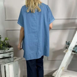 Thekla Linen Top Blue -Kitandkaboodal Store IMG 0687 be17300a 194a 4fc3 b17a 6a3352c40192