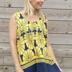 Carella Print Sleeveless Top Yellow
