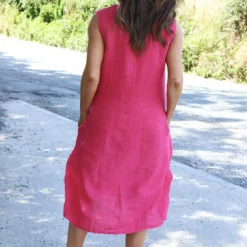 Everly Sleeveless Linen Dress Fuchsia 9 Everly Sleeveless Linen Dress Fuchsia -Kitandkaboodal Store IMG 0694 e20f62a1 7a1c 469a ac91 ea1696db34c4