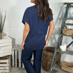 Tova V-Neck Cotton Top Navy 9 Tova V-Neck Cotton Top Navy -Kitandkaboodal Store IMG 0712 d964f265 3805 4f4d 806a e23327150b1d