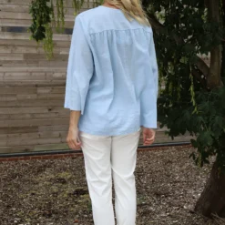 Grace Linen Top Light Blue -Kitandkaboodal Store IMG 0717 da064a11 b529 4bac 917c 99c23da1cddf