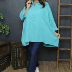 Par Linen Shirt Teal