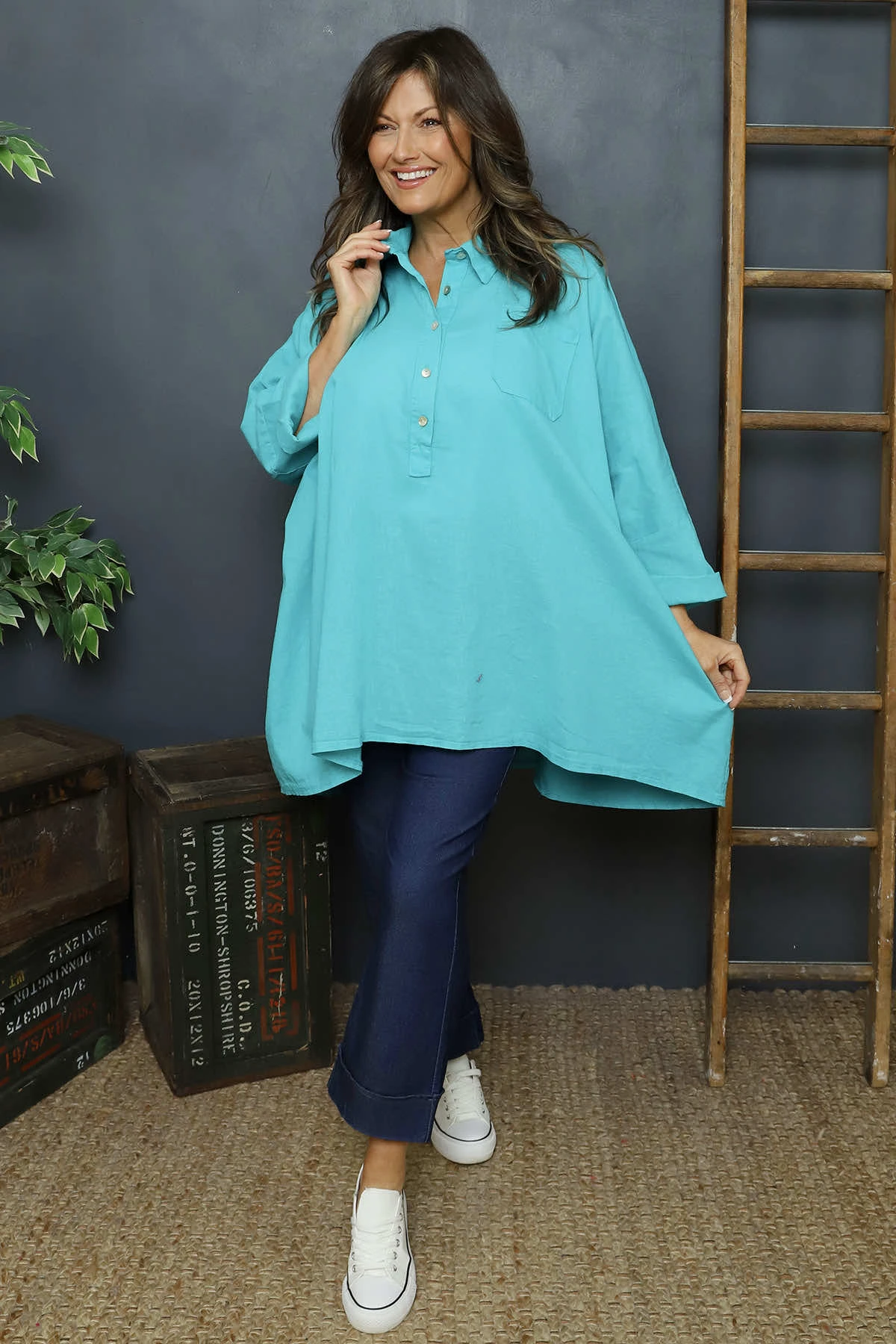 Par Linen Shirt Teal 3 Par Linen Shirt Teal