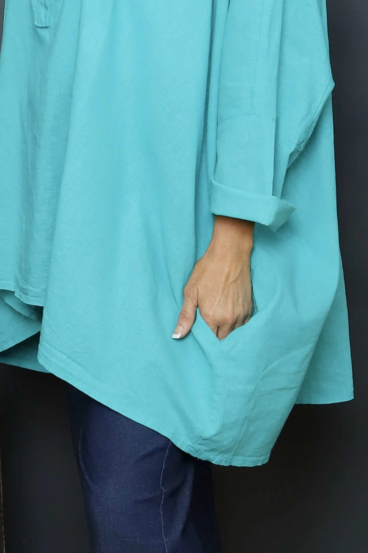 Par Linen Shirt Teal 5 Par Linen Shirt Teal - Image 3