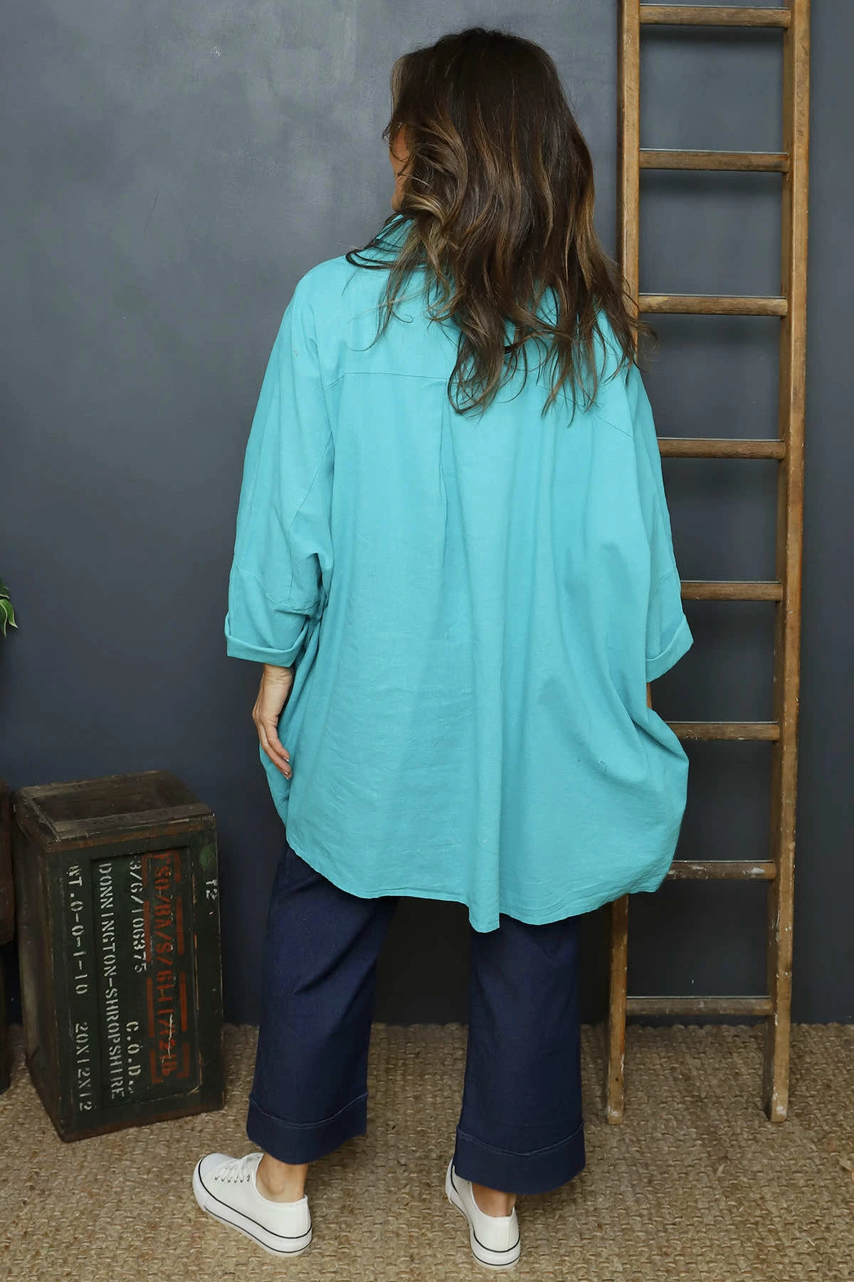 Par Linen Shirt Teal 6 Par Linen Shirt Teal - Image 4