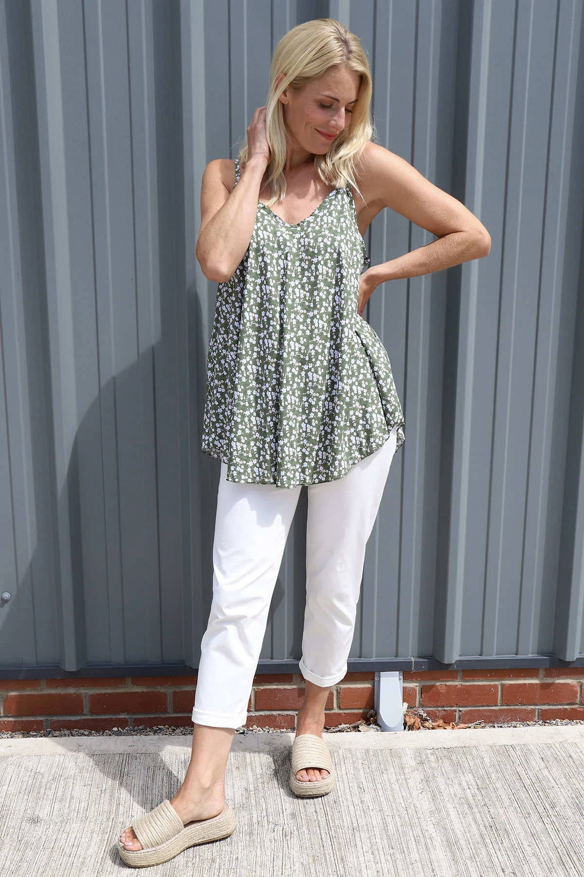 Jianna Ditsy Print Top Khaki 3 Jianna Ditsy Print Top Khaki