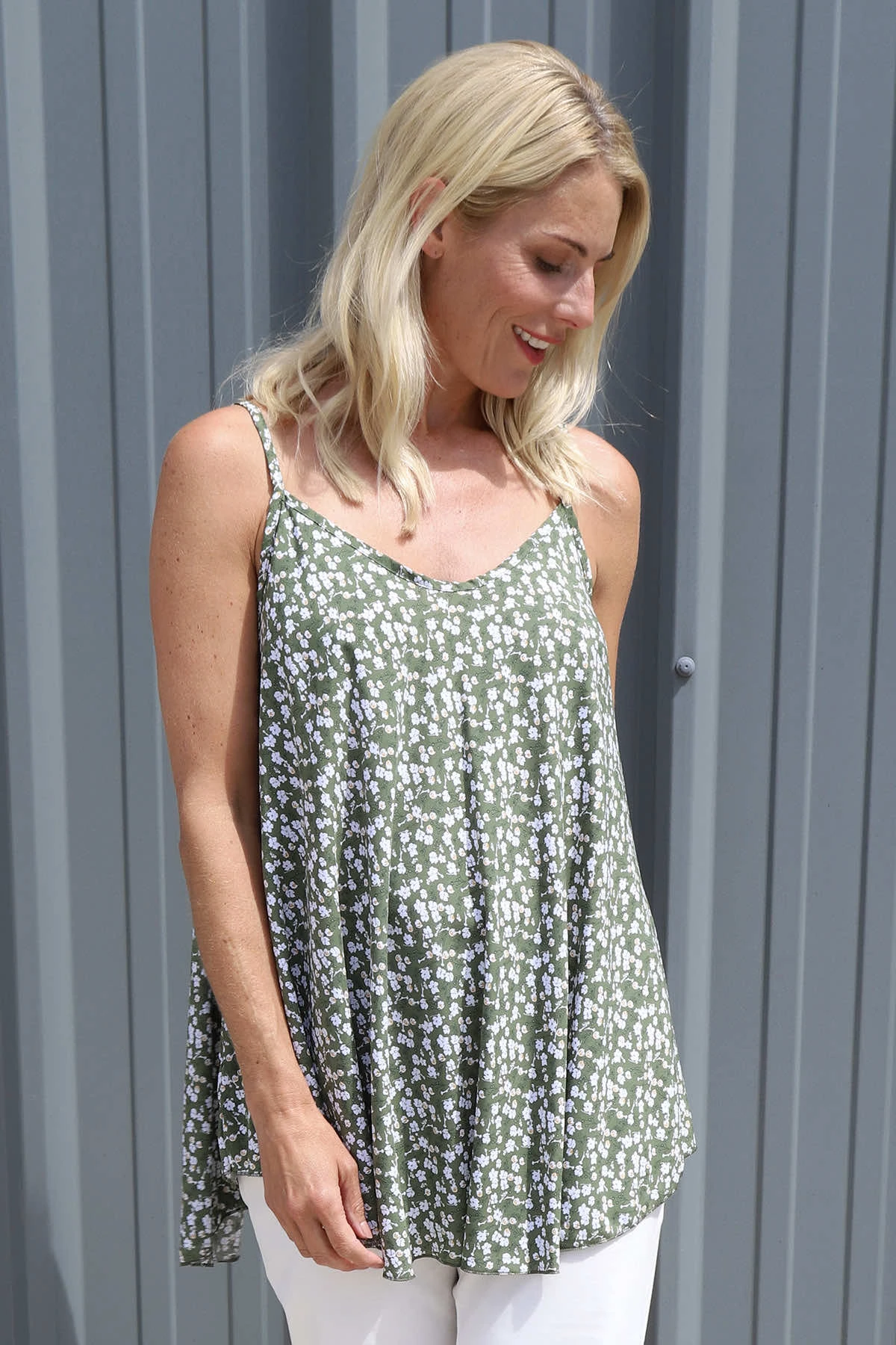 Jianna Ditsy Print Top Khaki 4 Jianna Ditsy Print Top Khaki - Image 2