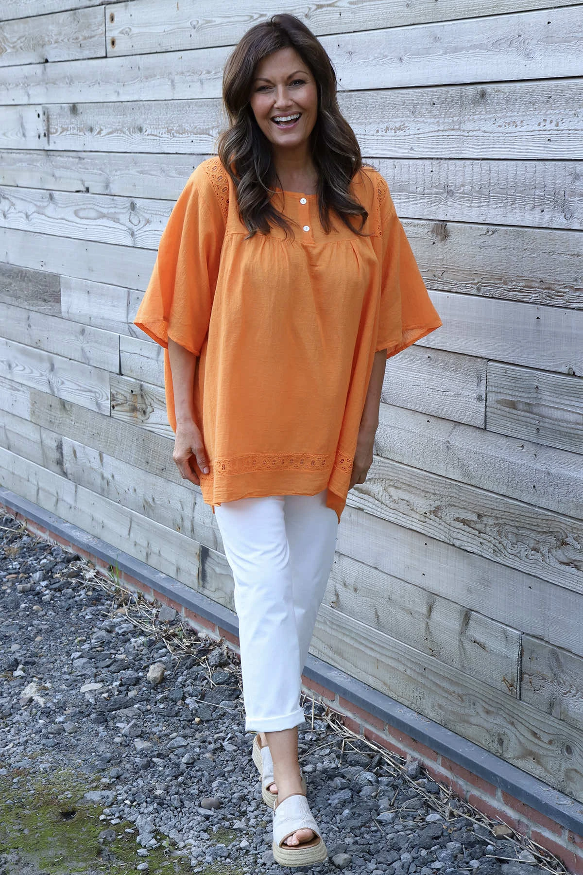 Ophira Smock Cotton Top Orange 4 Ophira Smock Cotton Top Orange - Image 2
