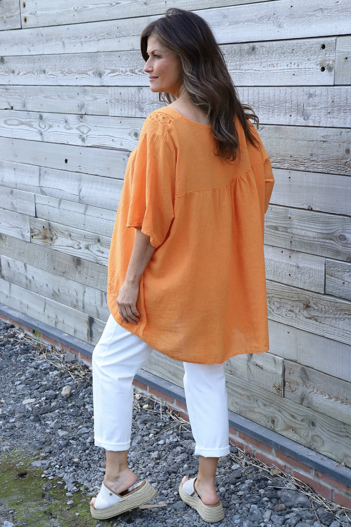 Ophira Smock Cotton Top Orange 6 Ophira Smock Cotton Top Orange - Image 4