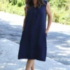 Everly Sleeveless Linen Dress Navy 2 Everly Sleeveless Linen Dress Navy -Kitandkaboodal Store IMG 0741 ac25d9b6 003b 45ab bbfc 1d639f57b21a