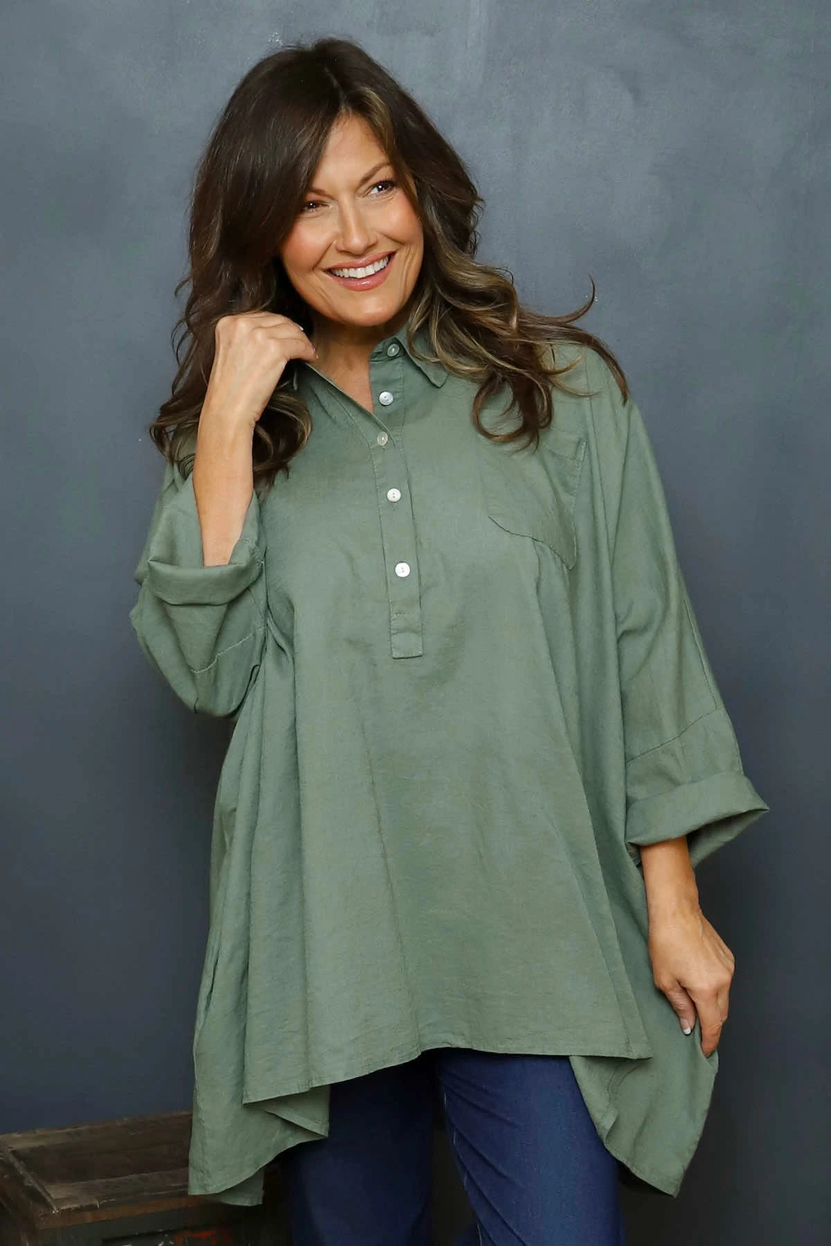 Par Linen Shirt Khaki 4 Par Linen Shirt Khaki - Image 2