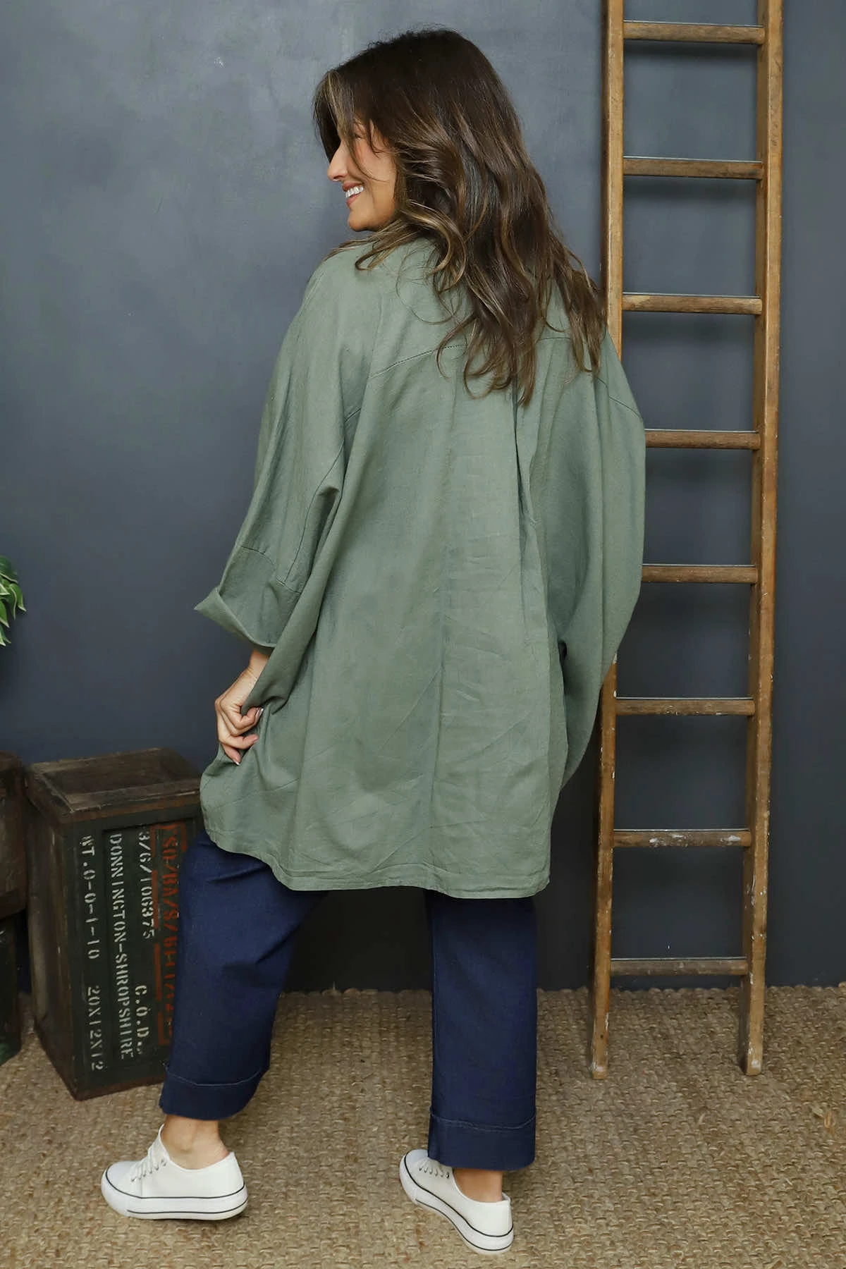 Par Linen Shirt Khaki 6 Par Linen Shirt Khaki - Image 4