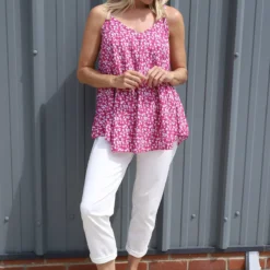 Jianna Ditsy Print Top Fuchsia -Kitandkaboodal Store IMG 0774 1b807ce7 299c 4ba1 9029 5f3258c4c342