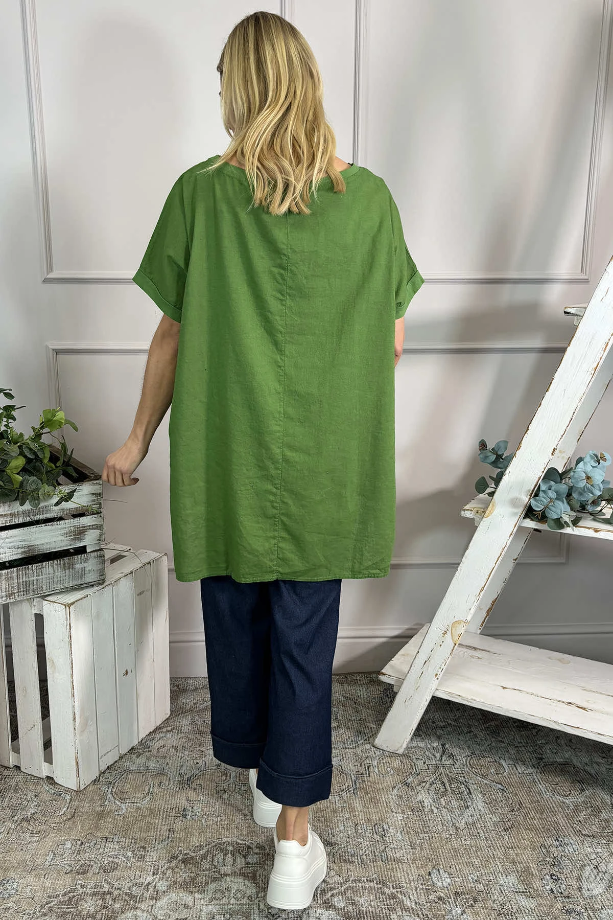 Thekla Linen Top Green 6 Thekla Linen Top Green - Image 4