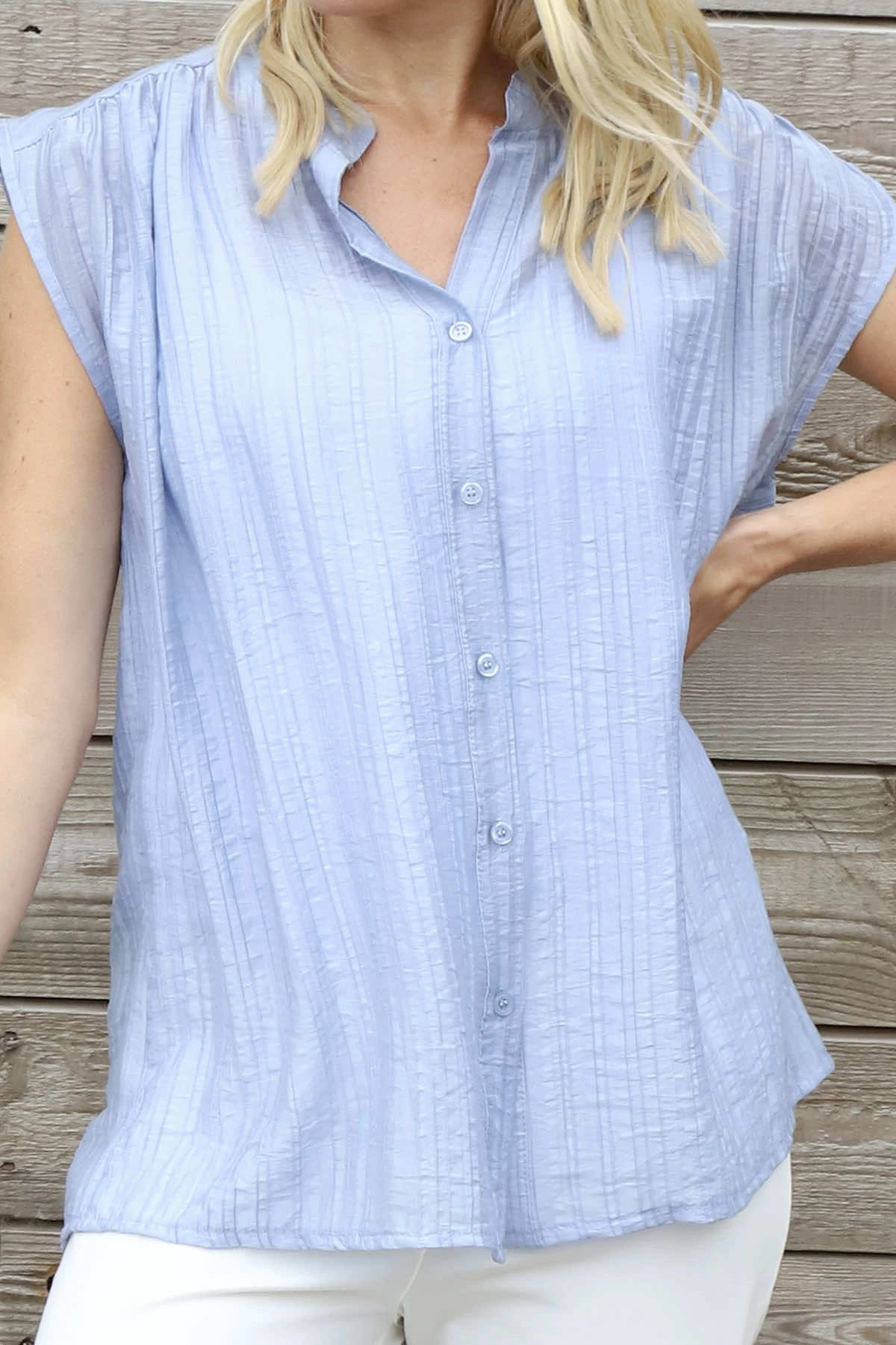 Kimmie Sleeveless Blouse Blue 5 Kimmie Sleeveless Blouse Blue - Image 3