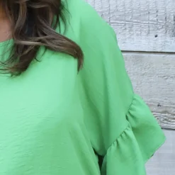Neola Frill Sleeve Top Green 8 Neola Frill Sleeve Top Green -Kitandkaboodal Store IMG 0811