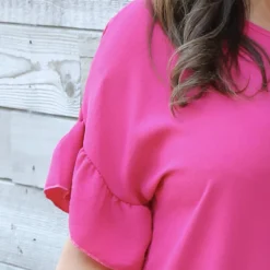 Neola Frill Sleeve Top Fuchsia -Kitandkaboodal Store IMG 0828 6dc1ec11 d215 48ab bf1d 68c49740f5da
