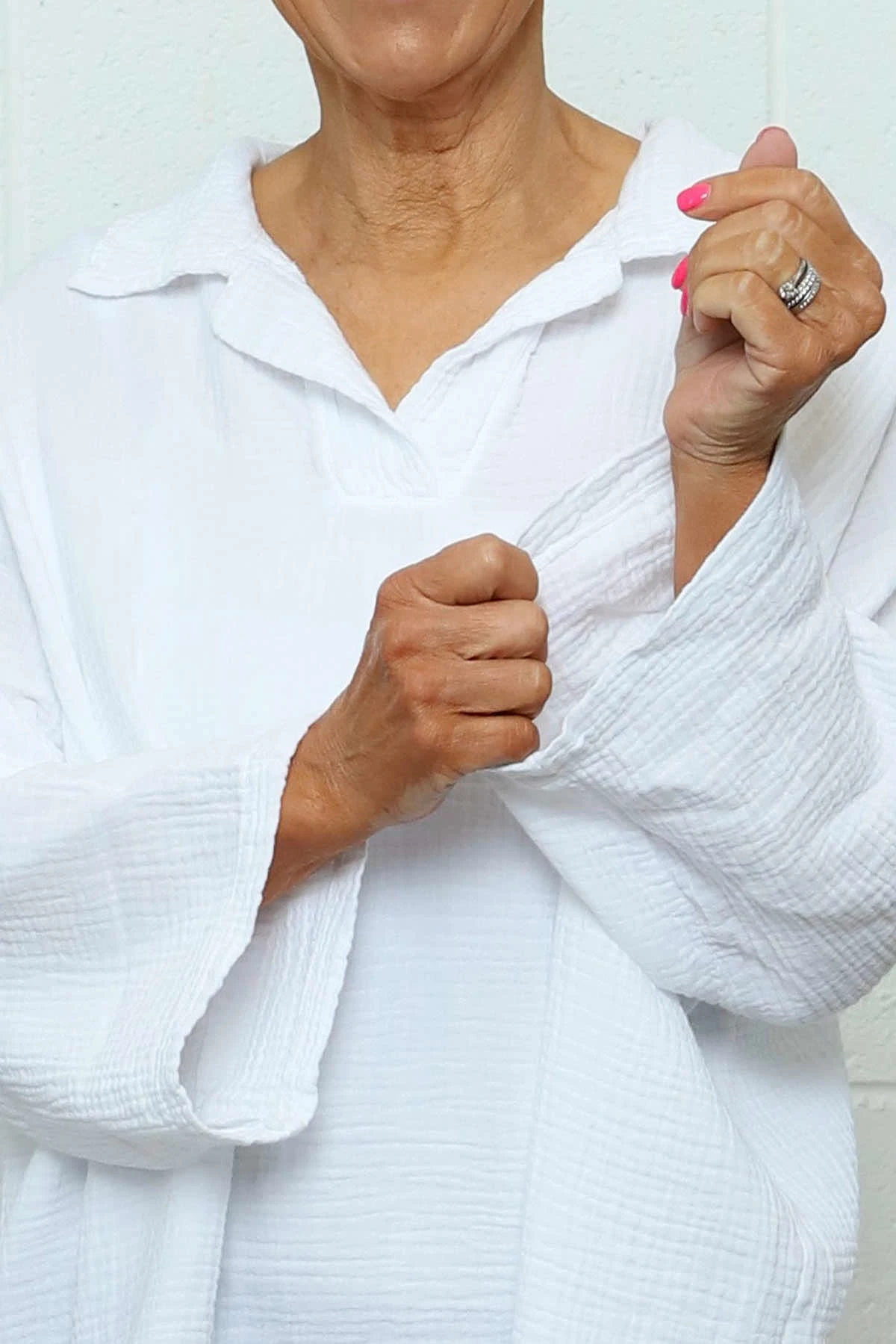 Marsha Crinkle Cotton Top White 5 Marsha Crinkle Cotton Top White - Image 3