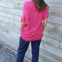 Neola Frill Sleeve Top Fuchsia -Kitandkaboodal Store IMG 0839 767e64a7 d5a8 4f90 9619 e56658ce709a