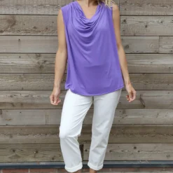 Antonina Cowl Neck Top Purple