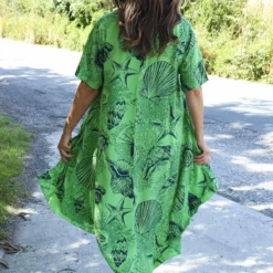 Ninetta Shell Print Dress Green -Kitandkaboodal Store IMG 0853 f9ddd262 f387 4e09 89a6 d9bad17bb15b