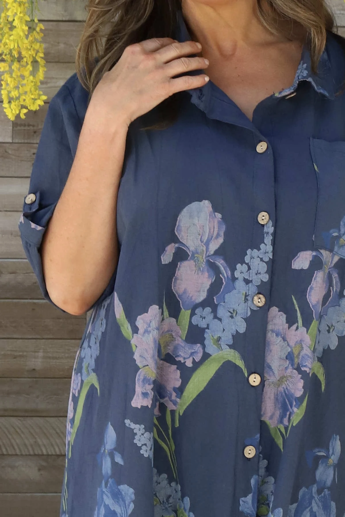 Jericho Floral Cotton Tunic Navy 5 Jericho Floral Cotton Tunic Navy - Image 3