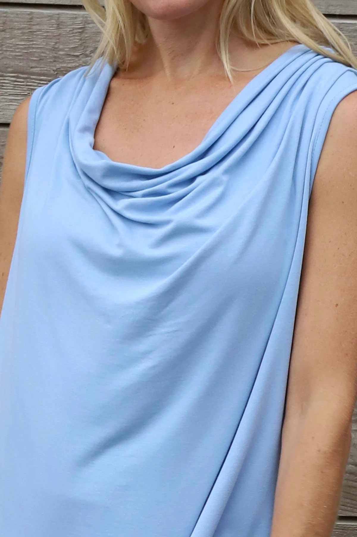 Antonina Cowl Neck Top Light Blue 5 Antonina Cowl Neck Top Light Blue - Image 3