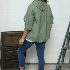 Weymouth Zip Hooded Linen Jacket Khaki -Kitandkaboodal Store IMG 0874 f991657c 0bfc 4f18 a393 b90718fcab0b