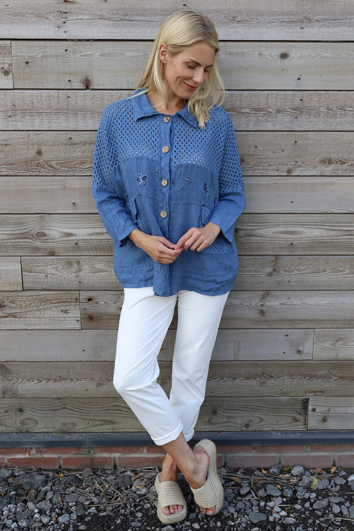 Orlanda Linen Jacket Blue 3 Orlanda Linen Jacket Blue