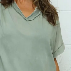 Luisa Washed V-Neck Cotton Top Khaki 8 Luisa Washed V-Neck Cotton Top Khaki -Kitandkaboodal Store IMG 0884 df222db9 4cff 4f2a 8157 d91c08355818