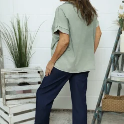 Luisa Washed V-Neck Cotton Top Khaki 9 Luisa Washed V-Neck Cotton Top Khaki -Kitandkaboodal Store IMG 0886 75119d32 b292 4ae7 ae33 3fe36a785b2e