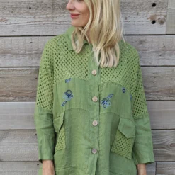 Orlanda Linen Jacket Olive -Kitandkaboodal Store IMG 0897 6550228e 9f6c 4388 a707 e89527c3ce09