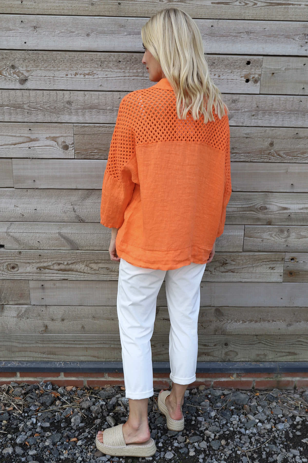 Orlanda Linen Jacket Orange 6 Orlanda Linen Jacket Orange - Image 4