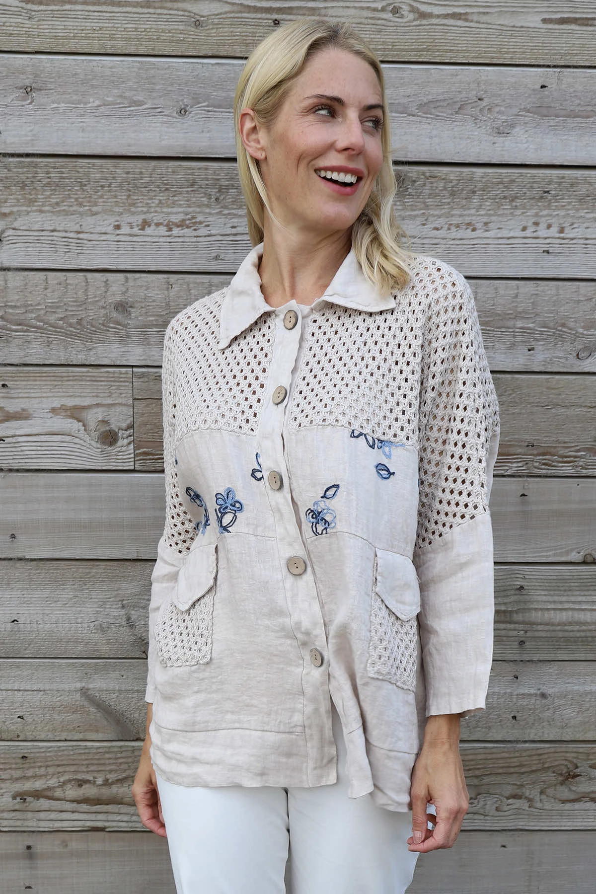 Orlanda Linen Jacket Stone 6 Orlanda Linen Jacket Stone - Image 4