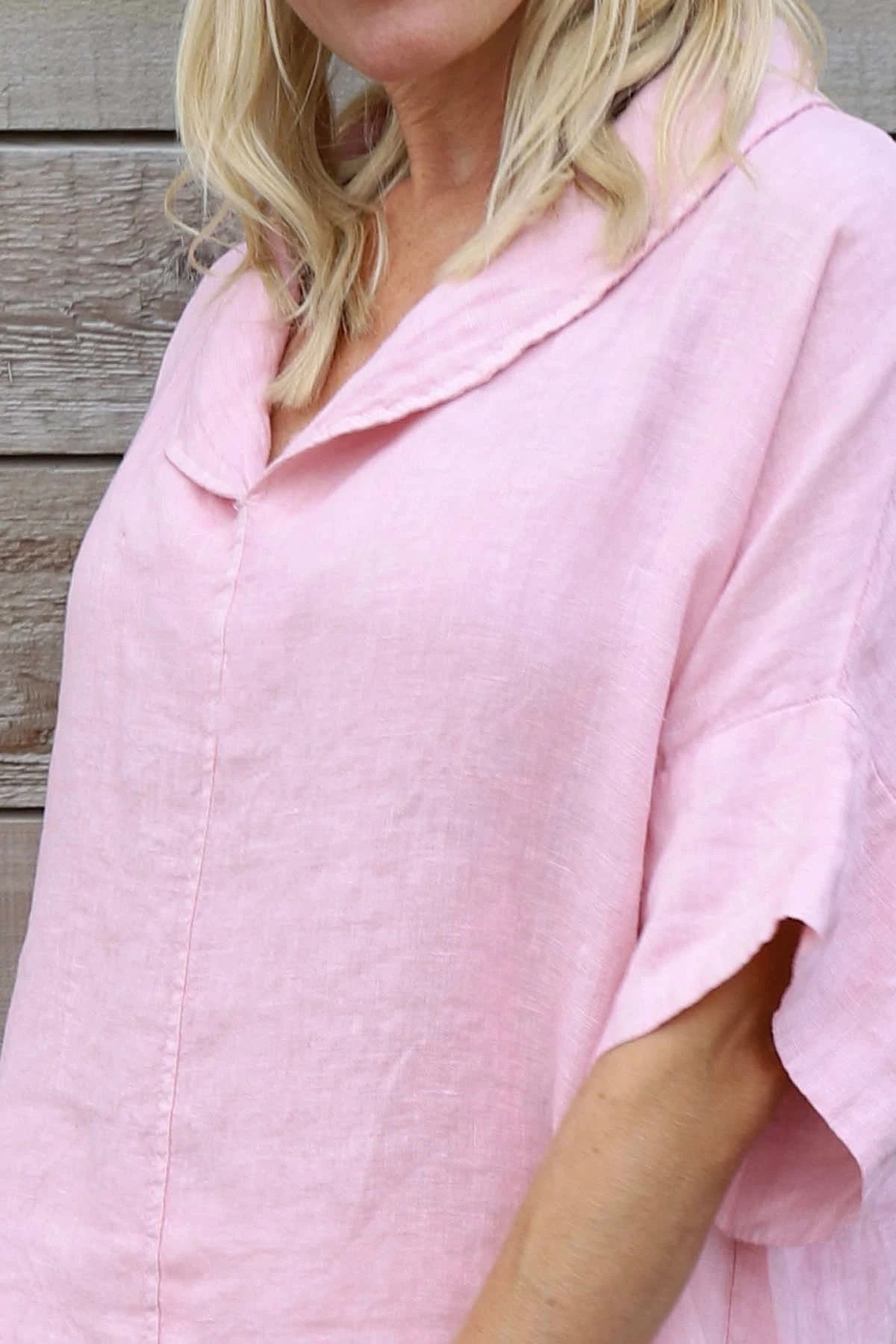 Rebecca Linen Top Pink 4 Rebecca Linen Top Pink - Image 3