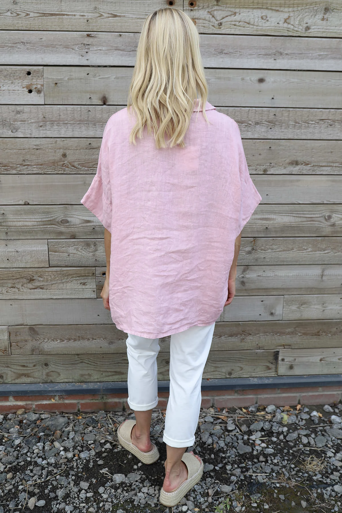 Rebecca Linen Top Pink 5 Rebecca Linen Top Pink - Image 4