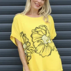 Agnetha Flower Top Yellow