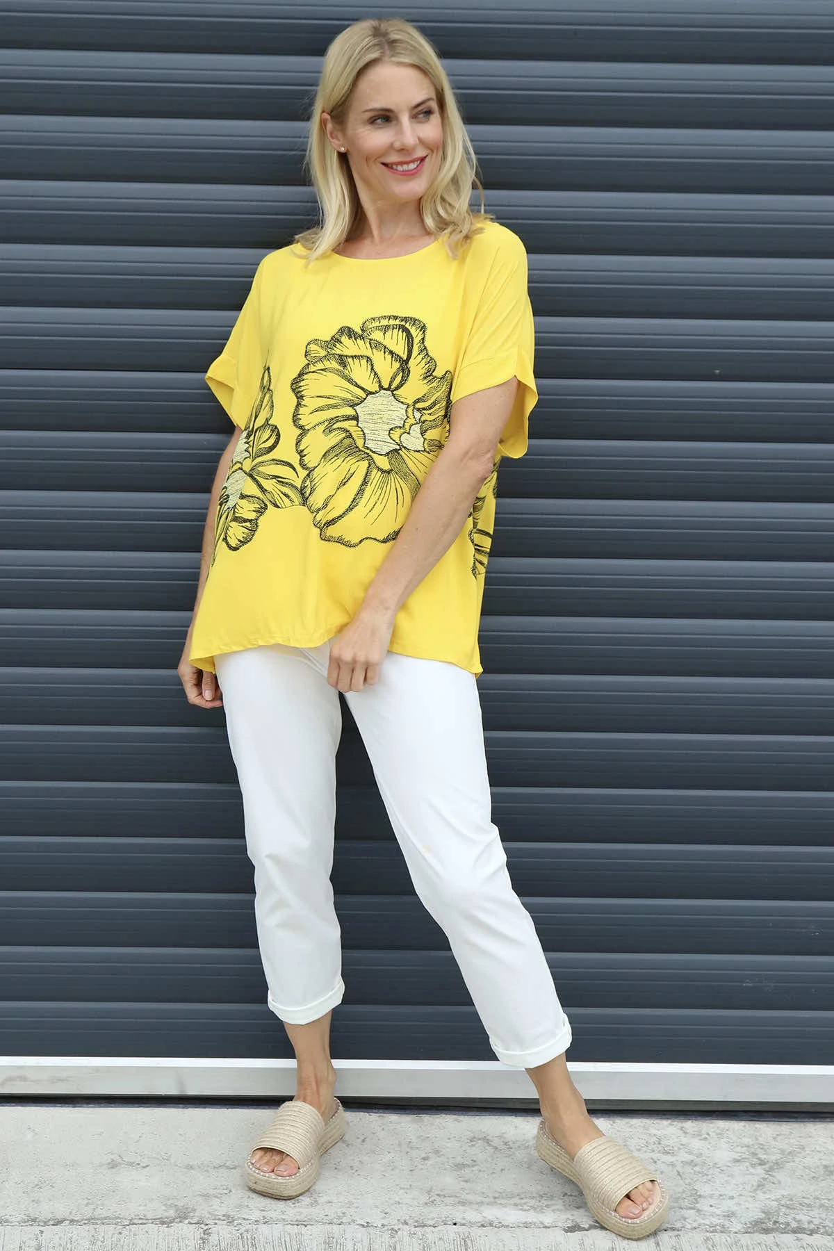 Agnetha Flower Top Yellow 5 Agnetha Flower Top Yellow - Image 3